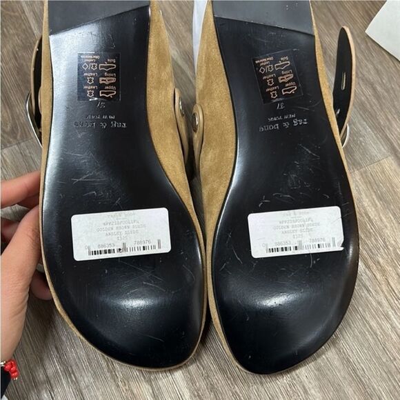 Rag & Bone Ansley Slide In Golden Brown Suede - Picture 5 of 5